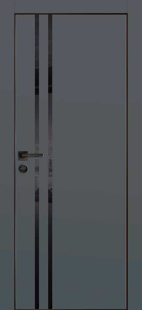 Фото Межкомнатная дверь PX-11  черная кромка с 4-х ст. Графит матовый
