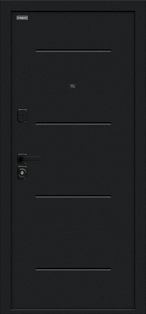 Входная дверь Граффити-1 Инсайд/SBlack Букле черное/Slate Art BR6223 внешняя сторона