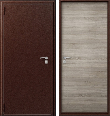 Дверь O-10 Медь антик - Дуб светлый